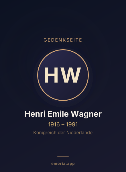 Gedenkportrait von Henri Emile Wagner