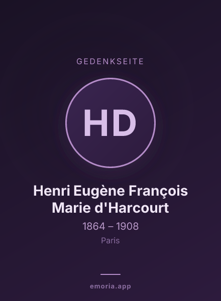Gedenkportrait von Henri Eugène François Marie d'Harcourt