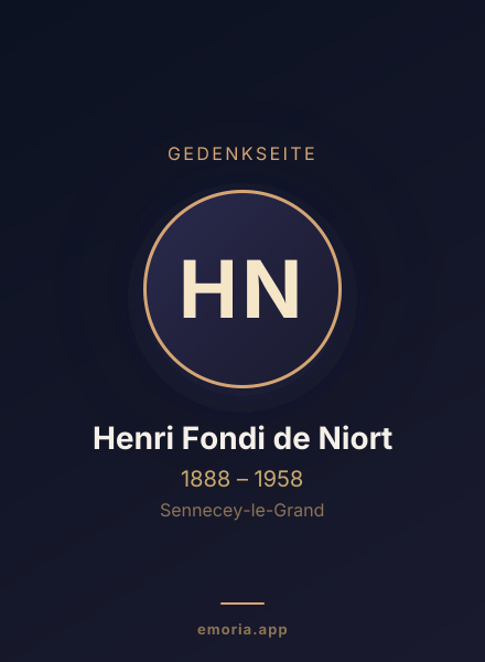 Gedenkportrait von Henri Fondi de Niort