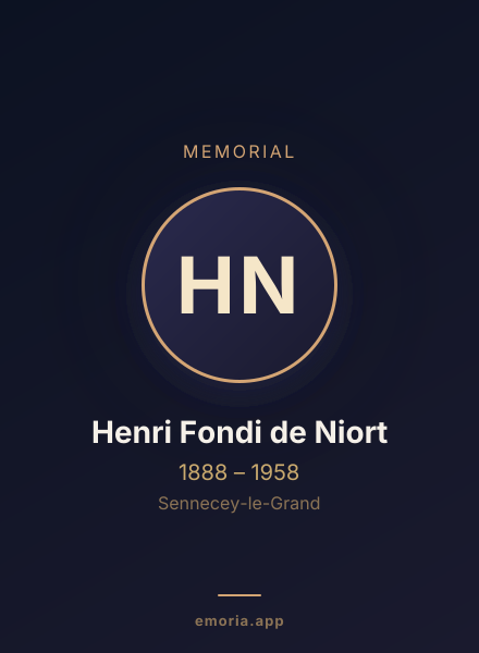 Memorial portrait of Henri Fondi de Niort