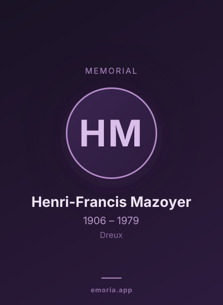 Memorial portrait of Henri-Francis Mazoyer