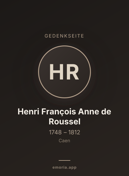 Gedenkportrait von Henri François Anne de Roussel