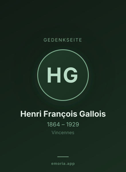 Gedenkportrait von Henri François Gallois
