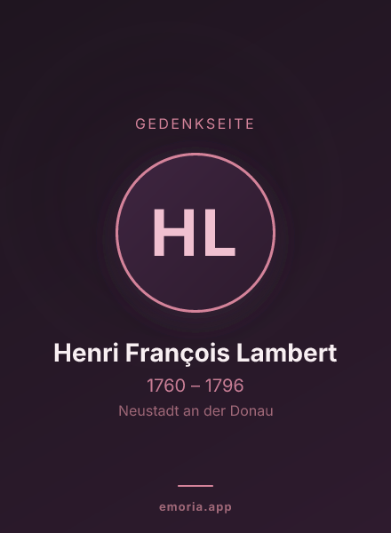 Gedenkportrait von Henri François Lambert