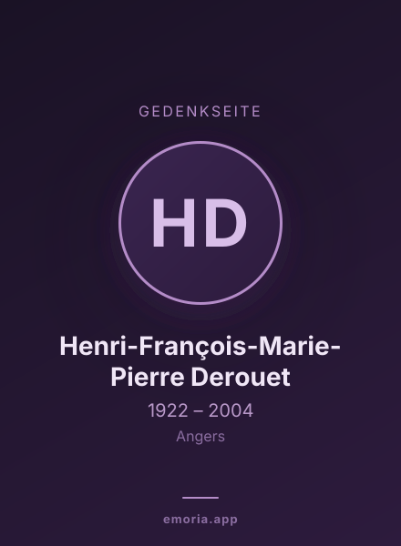 Gedenkportrait von Henri-François-Marie-Pierre Derouet