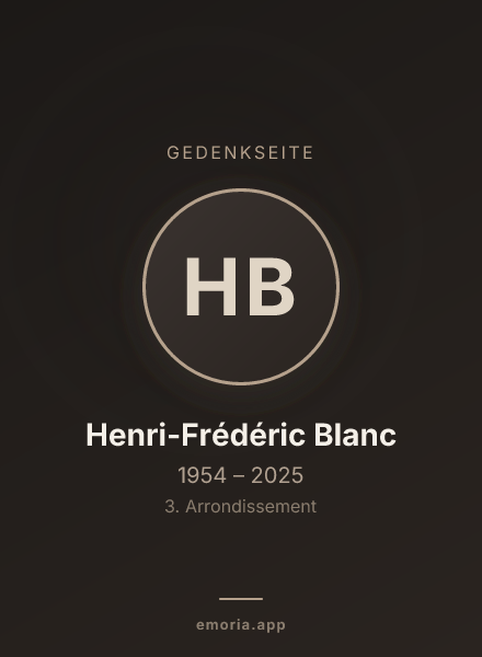Gedenkportrait von Henri-Frédéric Blanc