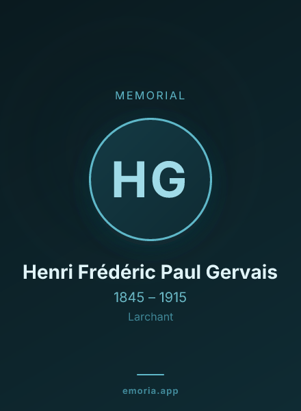 Memorial portrait of Henri Frédéric Paul Gervais