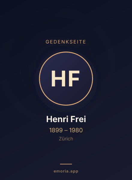 Gedenkportrait von Henri Frei