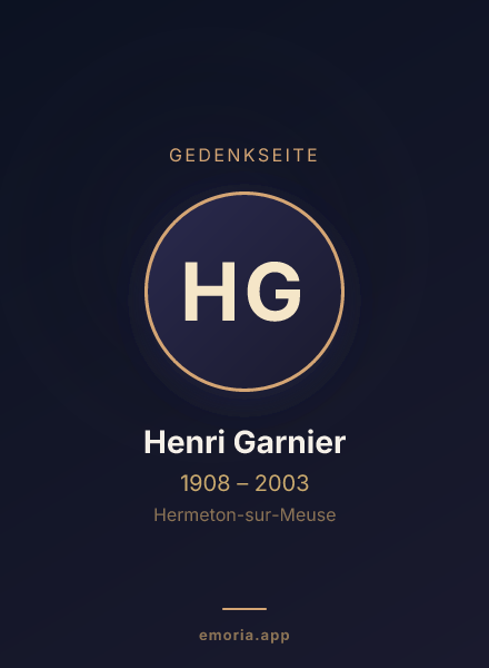 Gedenkportrait von Henri Garnier