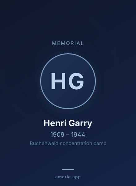 Memorial portrait of Henri Garry