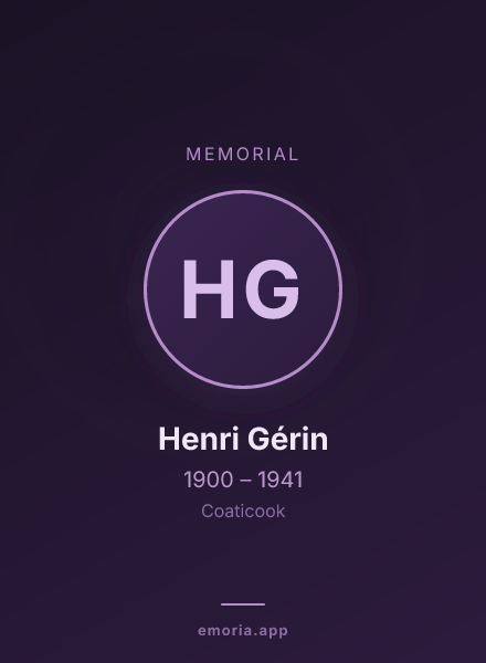 Memorial portrait of Henri Gérin