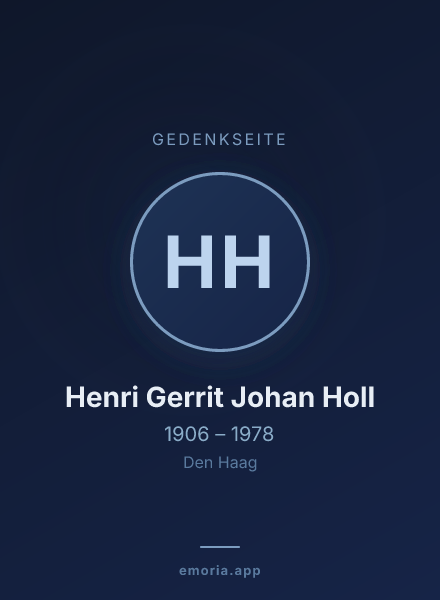 Gedenkportrait von Henri Gerrit Johan Holl