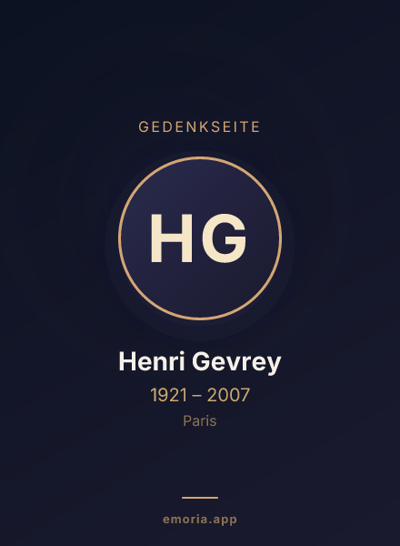 Gedenkportrait von Henri Gevrey