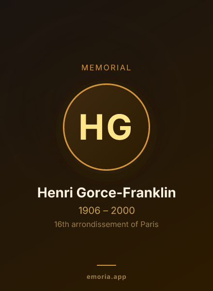 Memorial portrait of Henri Gorce-Franklin