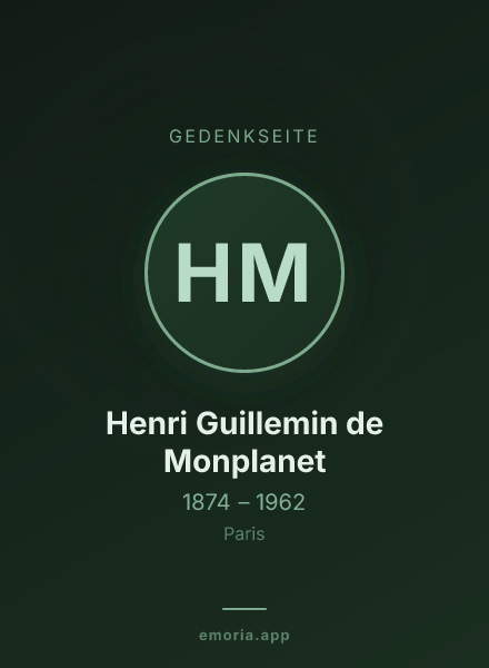 Gedenkportrait von Henri Guillemin de Monplanet