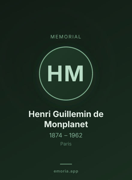 Memorial portrait of Henri Guillemin de Monplanet