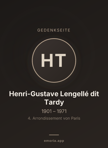 Gedenkportrait von Henri-Gustave Lengellé dit Tardy