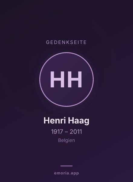 Gedenkportrait von Henri Haag
