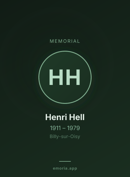Memorial portrait of Henri Hell
