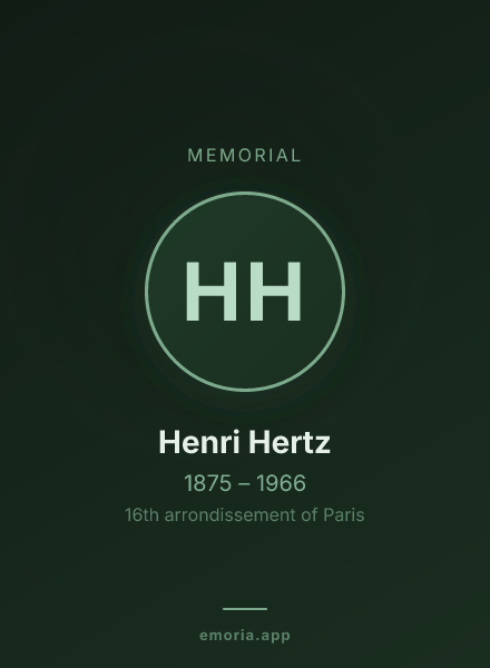 Memorial portrait of Henri Hertz