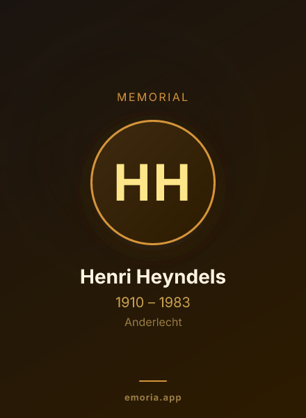 Memorial portrait of Henri Heyndels