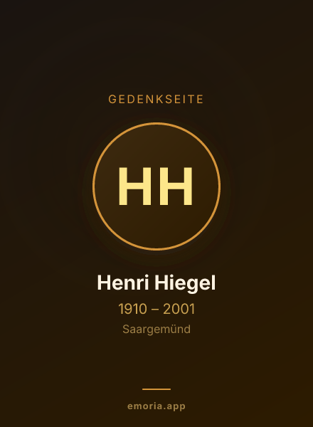 Gedenkportrait von Henri Hiegel