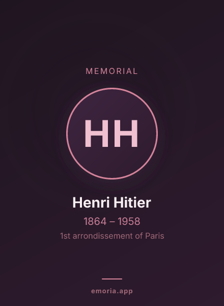 Memorial portrait of Henri Hitier