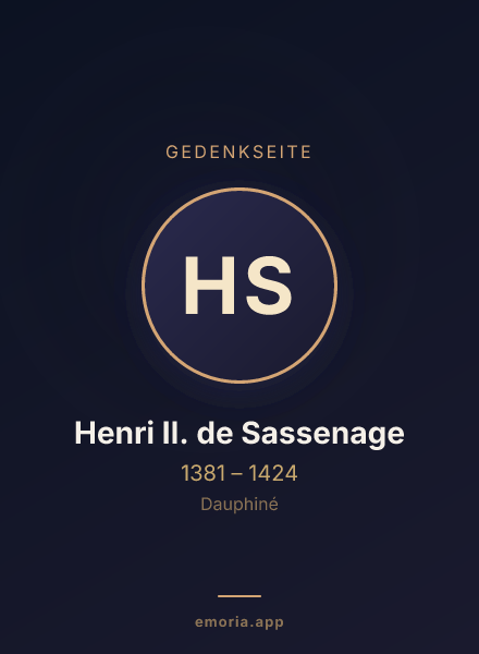 Gedenkportrait von Henri II. de Sassenage