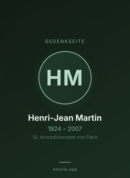 Gedenkportrait von Henri-Jean Martin