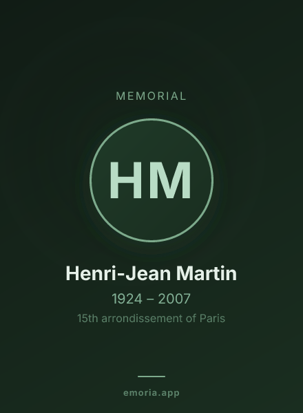 Memorial portrait of Henri-Jean Martin