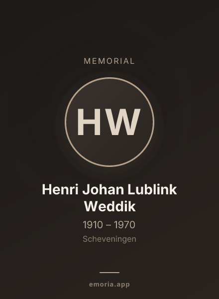 Memorial portrait of Henri Johan Lublink Weddik