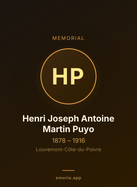 Memorial portrait of Henri Joseph Antoine Martin Puyo