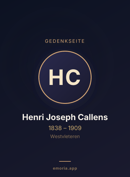 Gedenkportrait von Henri Joseph Callens