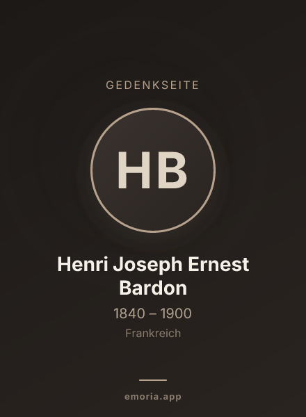 Gedenkportrait von Henri Joseph Ernest Bardon