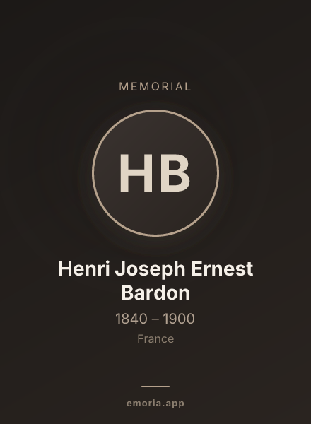 Memorial portrait of Henri Joseph Ernest Bardon