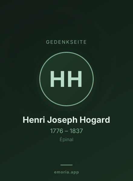 Gedenkportrait von Henri Joseph Hogard