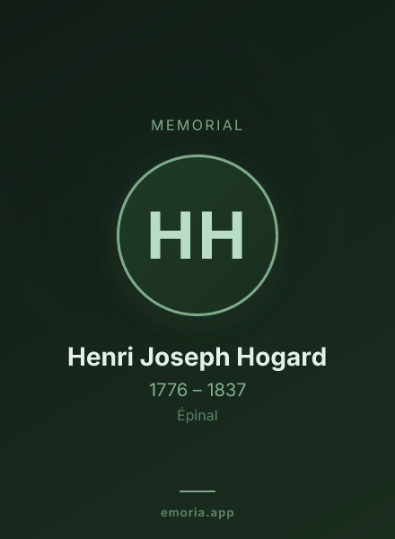 Memorial portrait of Henri Joseph Hogard