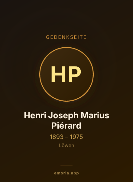 Gedenkportrait von Henri Joseph Marius Piérard
