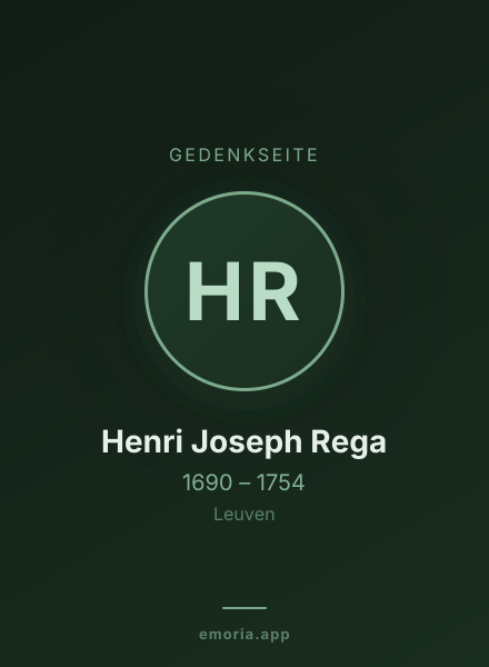 Gedenkportrait von Henri Joseph Rega