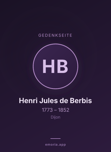 Gedenkportrait von Henri Jules de Berbis