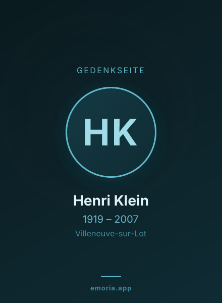 Gedenkportrait von Henri Klein