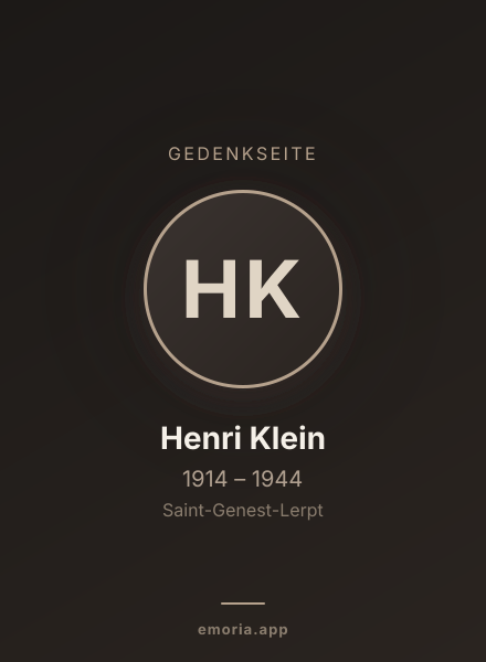 Gedenkportrait von Henri Klein