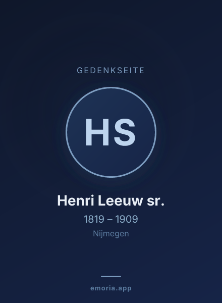 Gedenkportrait von Henri Leeuw sr.