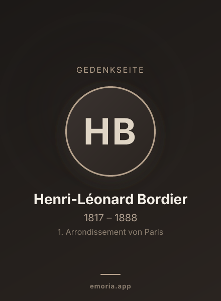 Gedenkportrait von Henri-Léonard Bordier