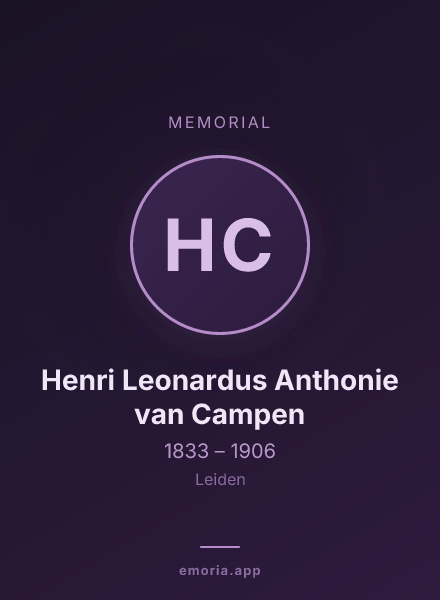 Memorial portrait of Henri Leonardus Anthonie van Campen