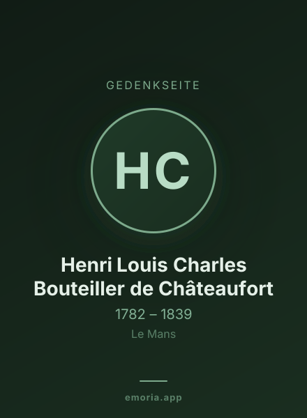 Gedenkportrait von Henri Louis Charles Bouteiller de Châteaufort