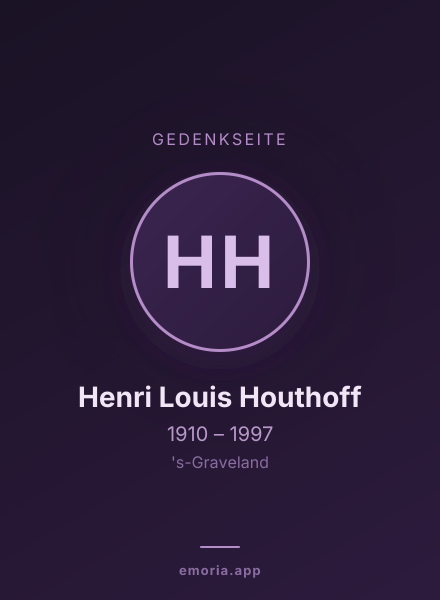 Gedenkportrait von Henri Louis Houthoff