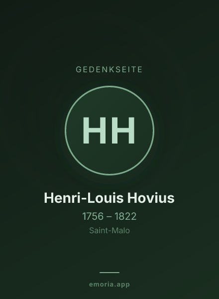 Gedenkportrait von Henri-Louis Hovius