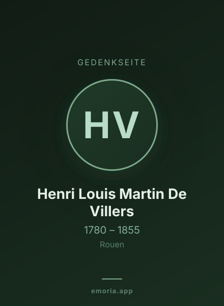 Gedenkportrait von Henri Louis Martin De Villers