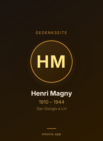 Gedenkportrait von Henri Magny